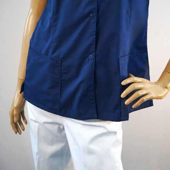 Lady Edwards Womens Size S Top Work Uniform Navy Blue - Picture 4 of 8